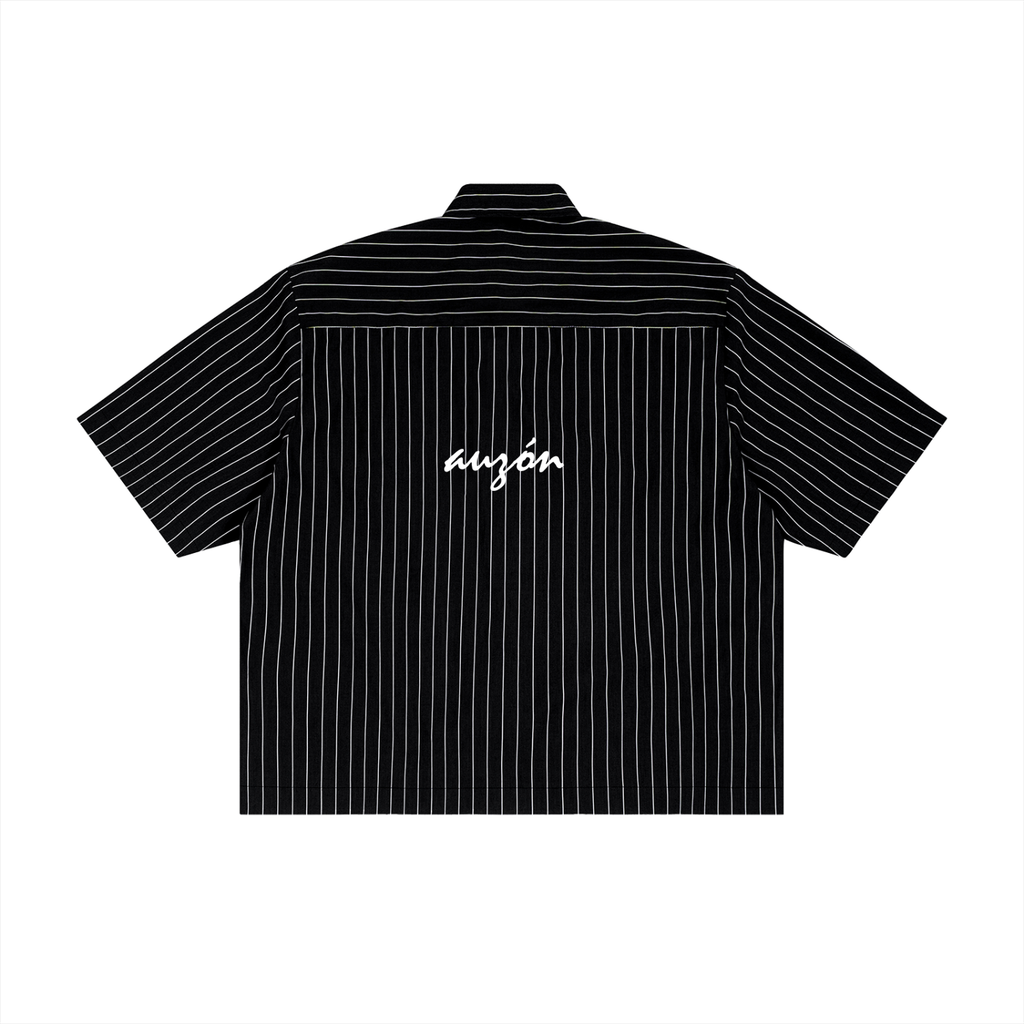 Unisex Striped Boxy Button-Up Shirt