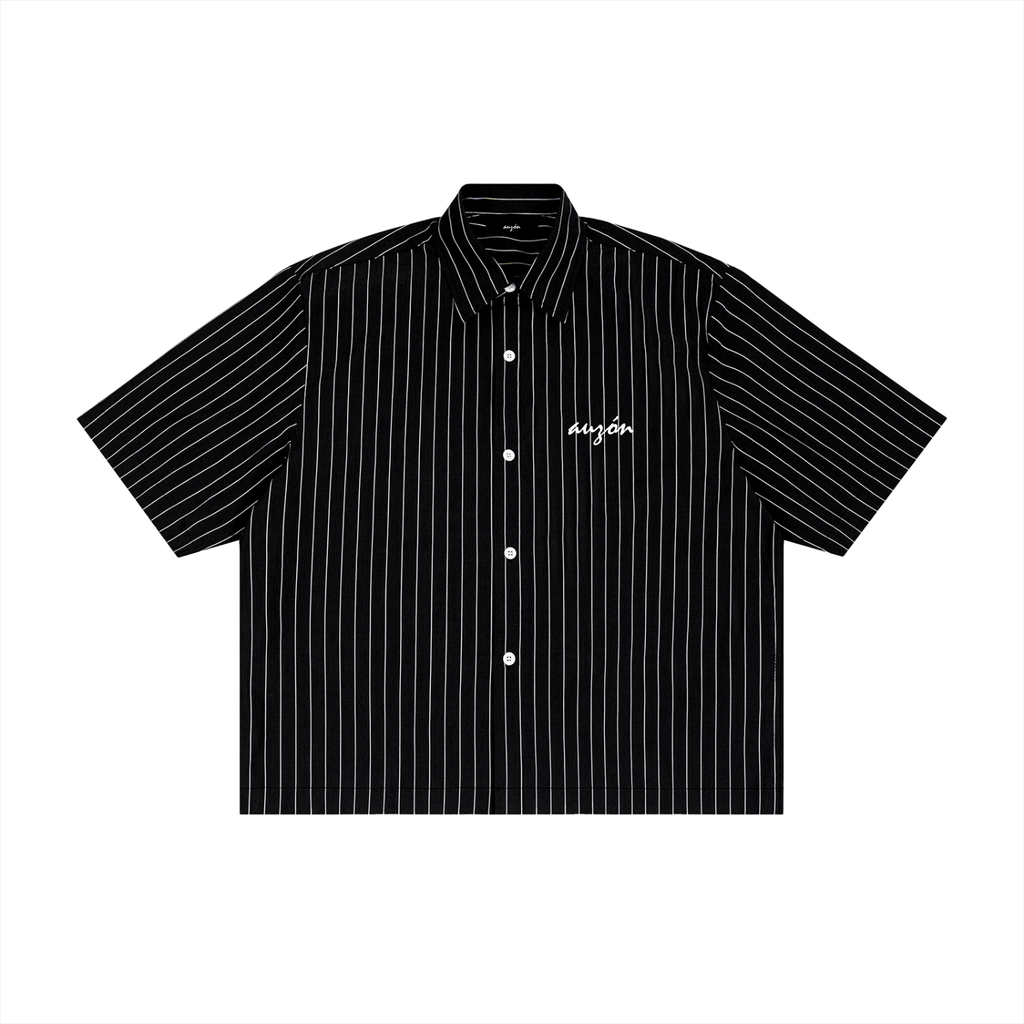 Unisex Striped Boxy Button-Up Shirt