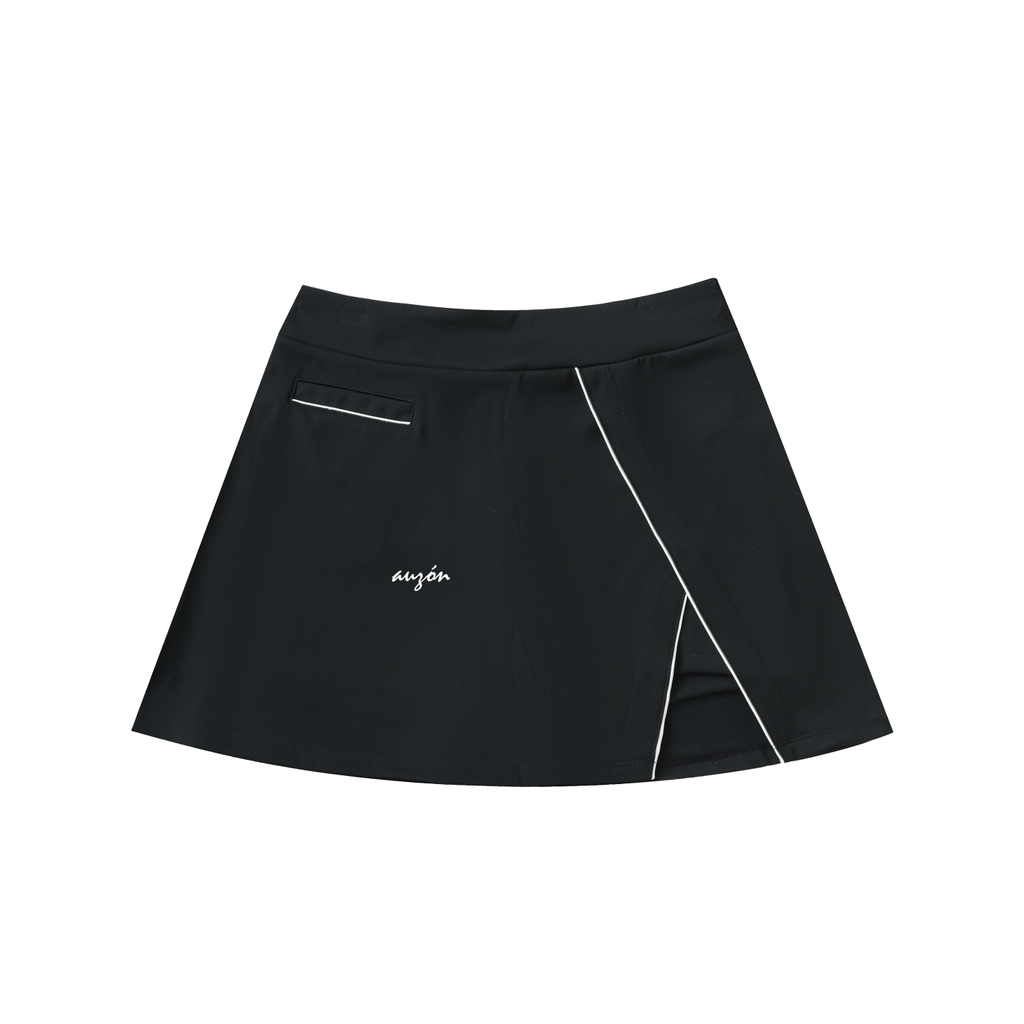High-Waist Pocketed A-Line Skirt