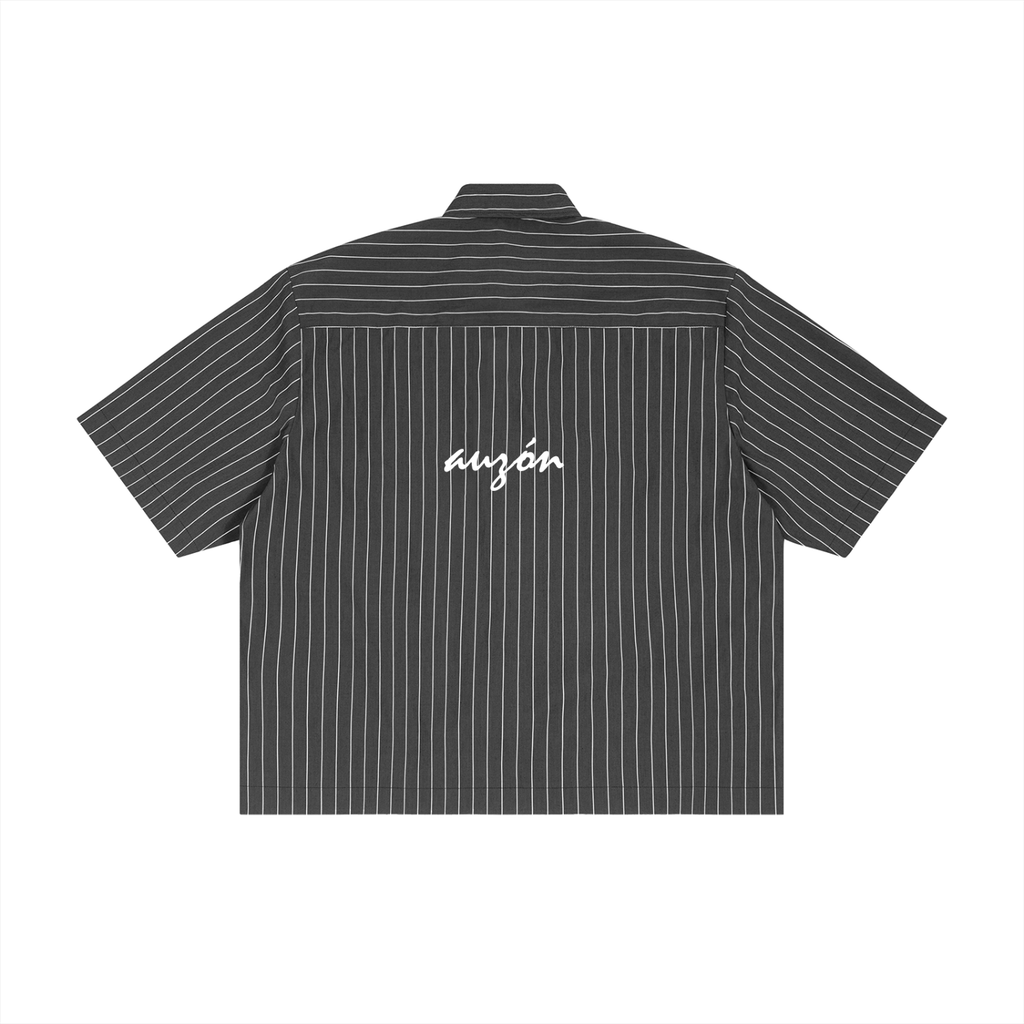 Unisex Striped Boxy Button-Up Shirt